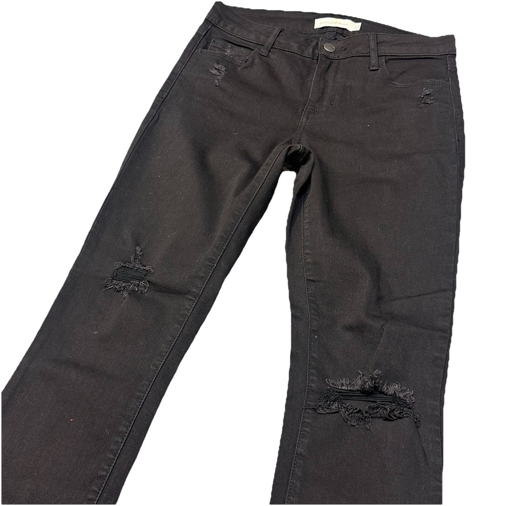Discount Divas‎ DD Jeans Womens 3 Black Denim Skinny Distressed Stretchy Pants